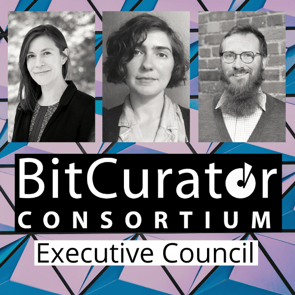 BitCurator Consortium Executive Council. Photos of Lauren Work, Kelly Bolding, and Matthew Farrell